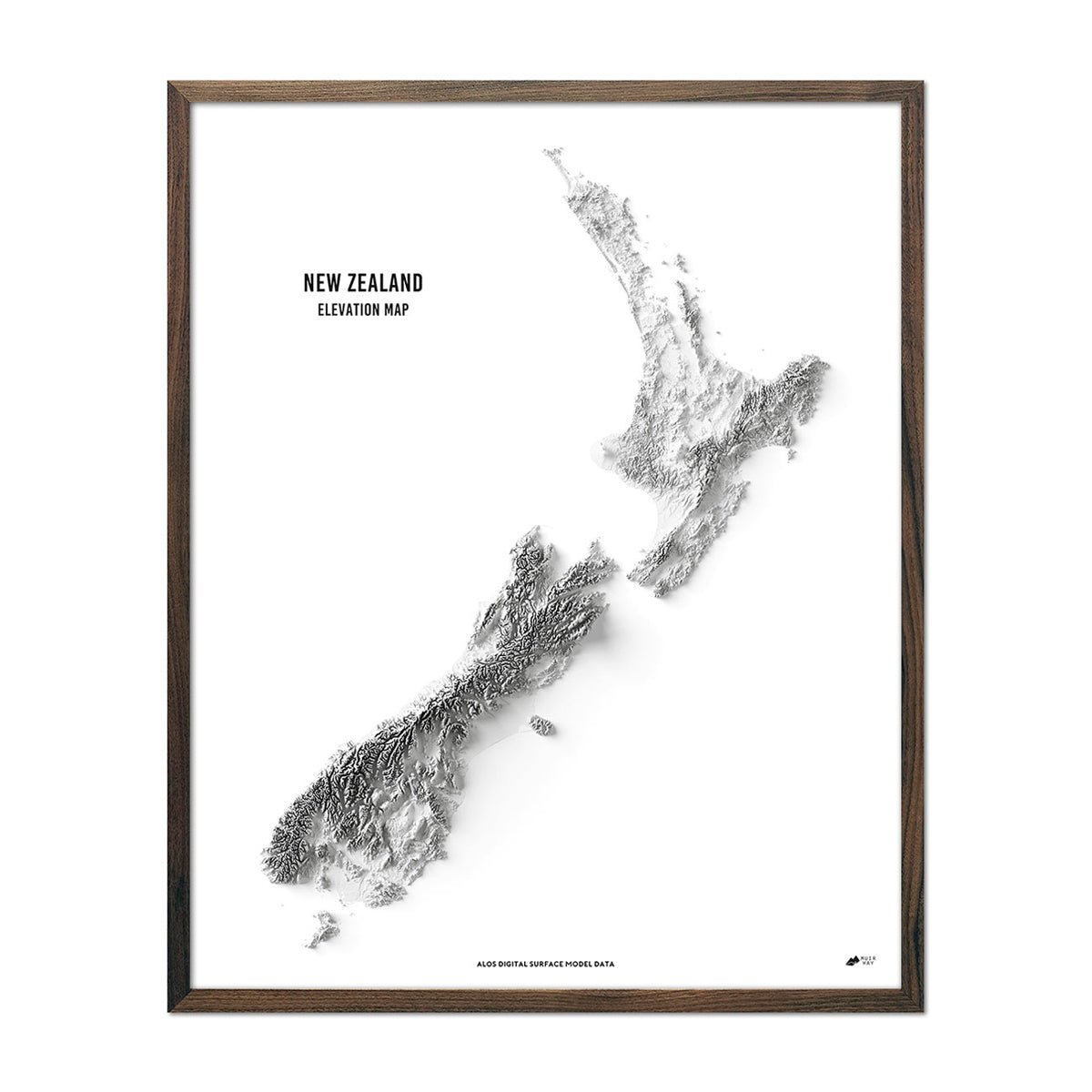 New Zealand Elevation Map - Muir Way - Elevation
