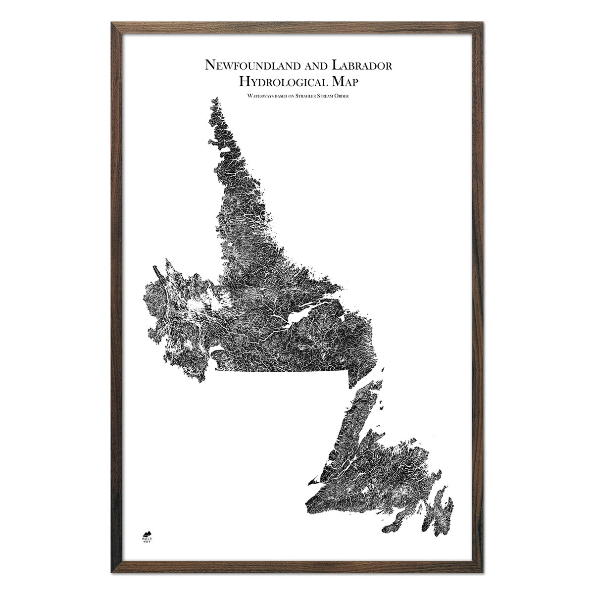 Newfoundland and Labrador Hydrological Map - Muir Way - Hydrology