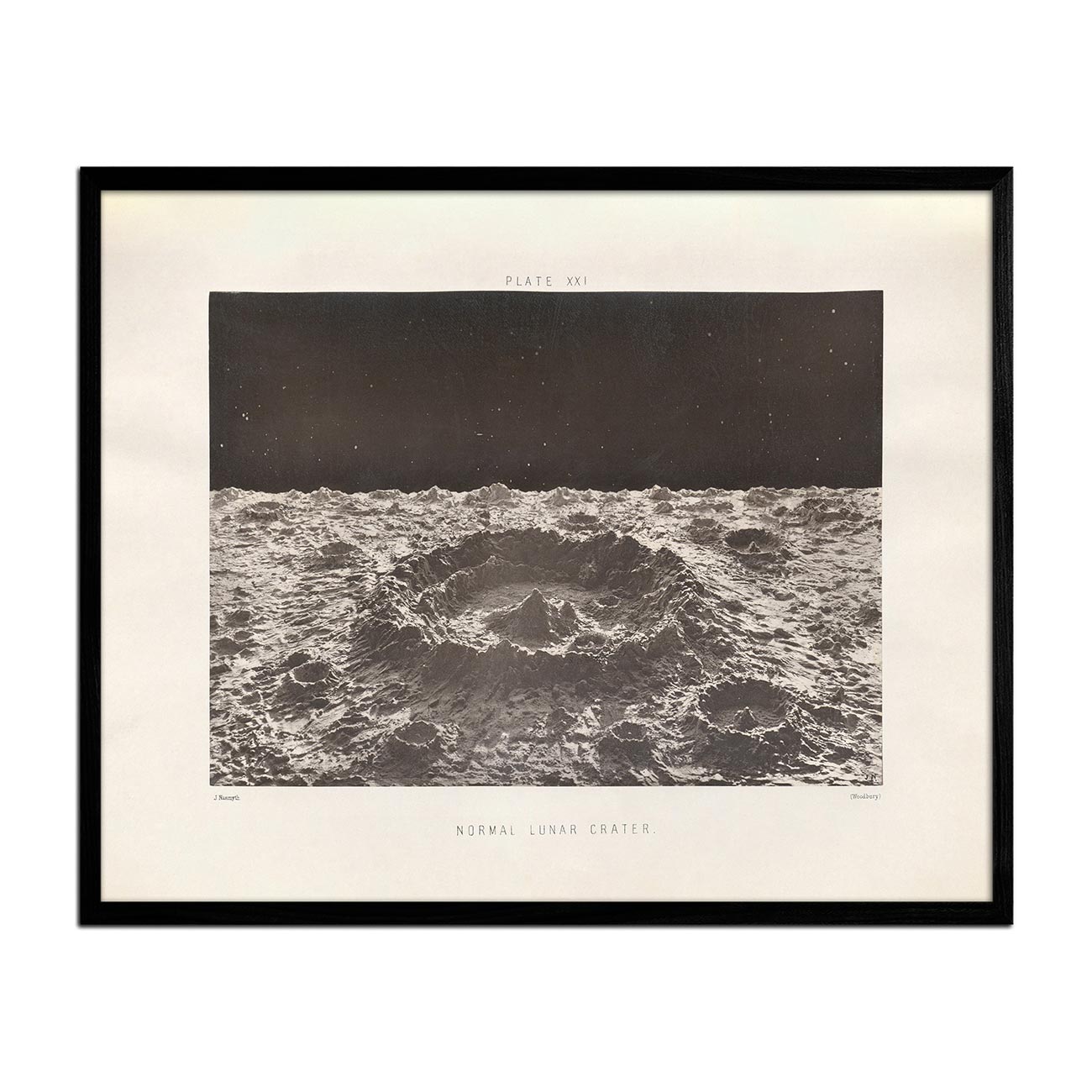 1874 Normal Lunar Crater Print - Muir Way - Astronomy