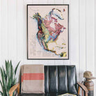 North America 1965 Shaded Relief Map - Muir Way - Vintage Relief