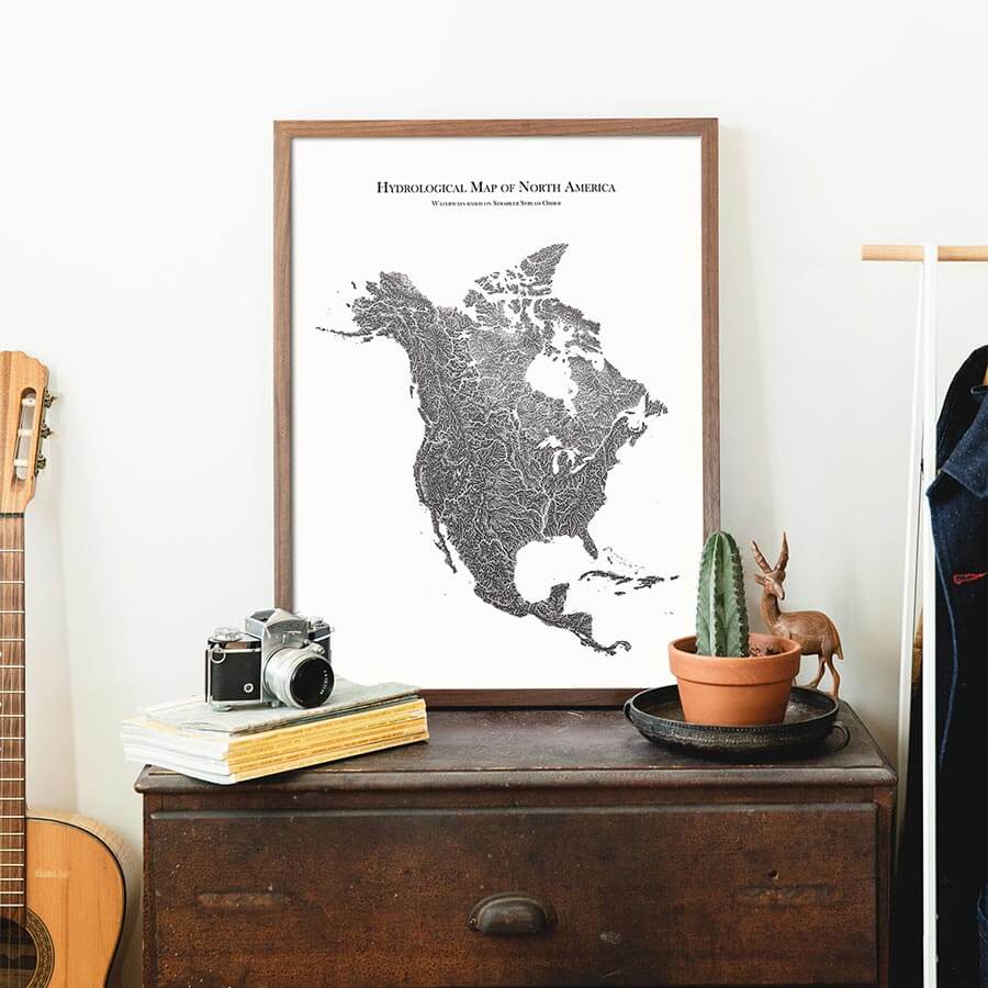 Hydrological Map of North America - Muir Way - Hydrology