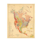North America Geologic Map 1911 - Muir Way - Vintage Map