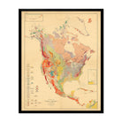 North America Geologic Map 1911 - Muir Way - Vintage Map