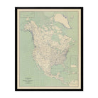 North America 1912 USGS Map Natural - Muir Way - Vintage Map