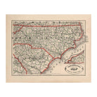 North Carolina 1883 Map - Muir Way - Vintage Map