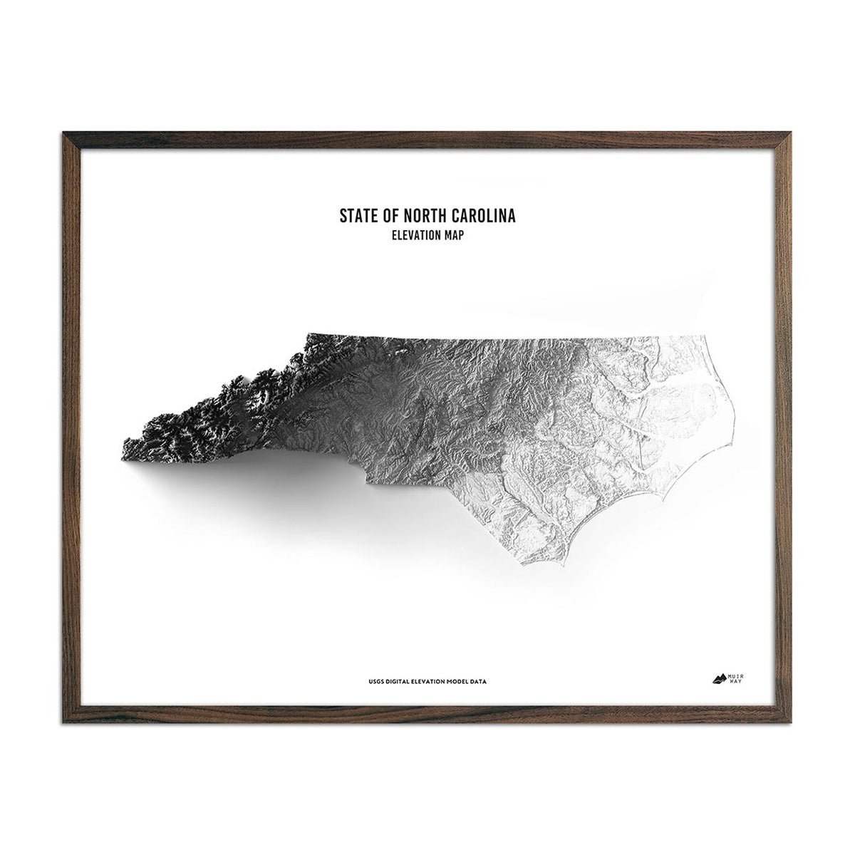North Carolina Elevation Map - Muir Way - Elevation
