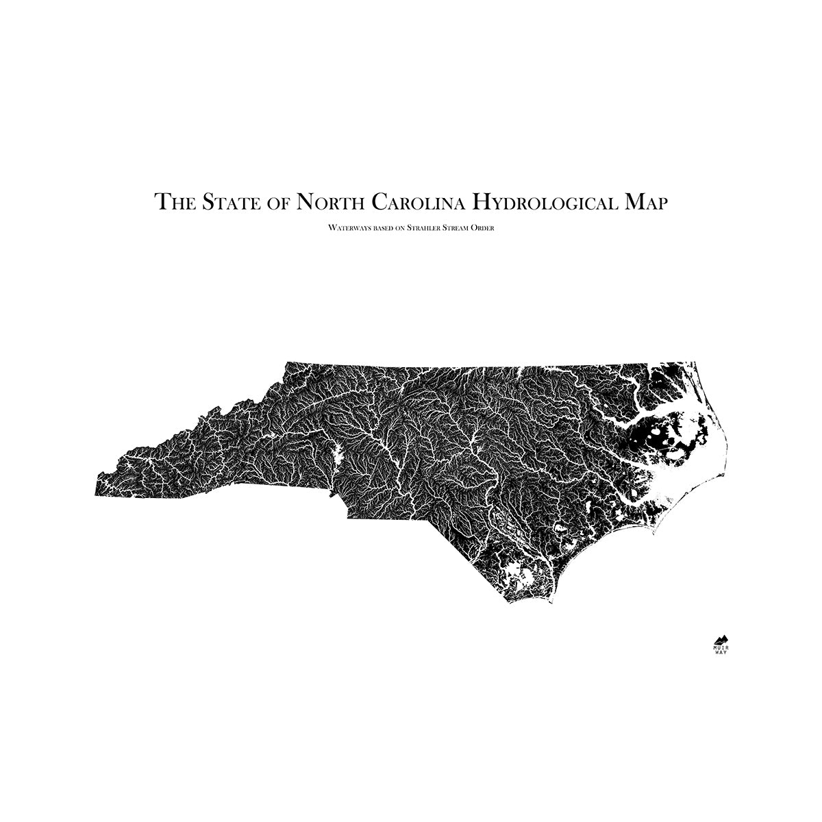 North Carolina Hydrological Map - Muir Way - Hydrology