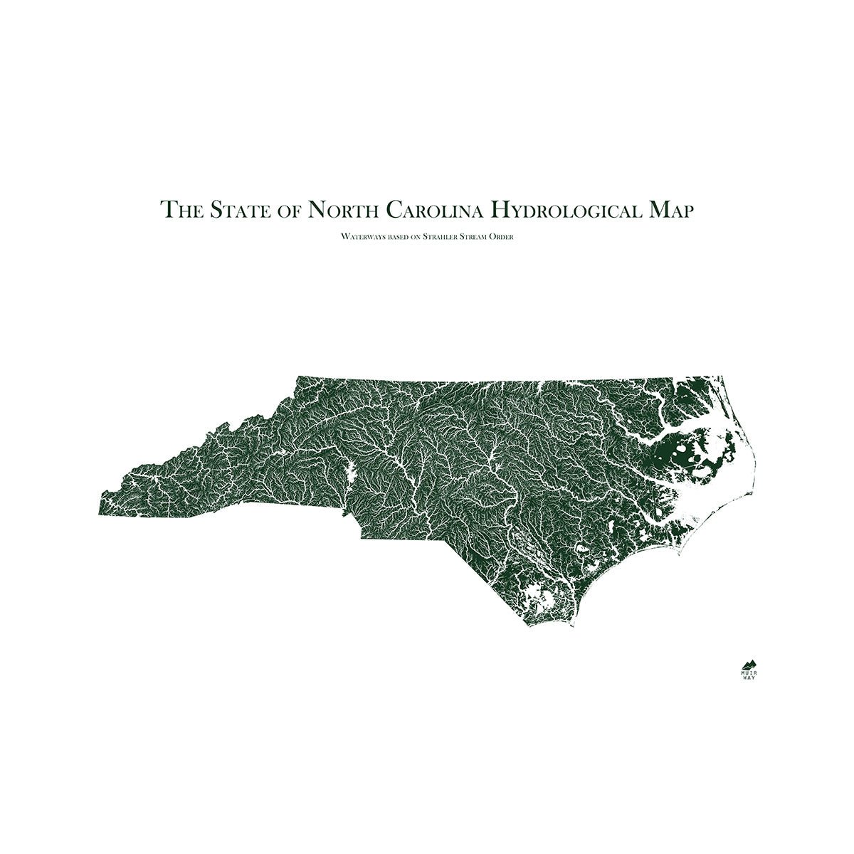 North Carolina Hydrological Map - Muir Way - Hydrology