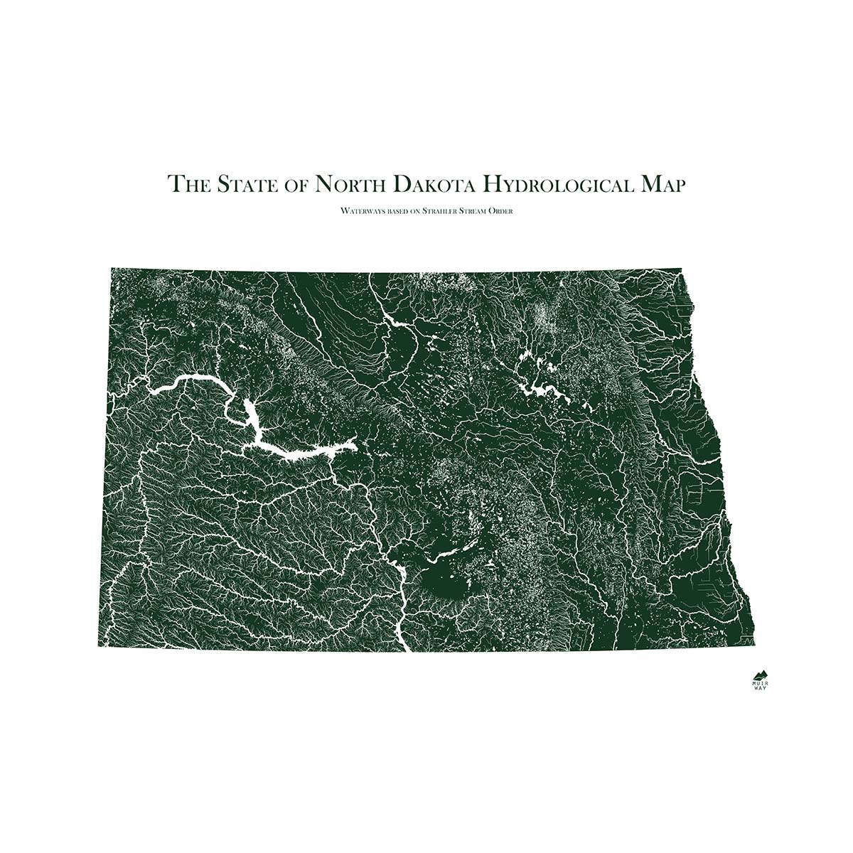 North Dakota Hydrological Map - Muir Way - Hydrology