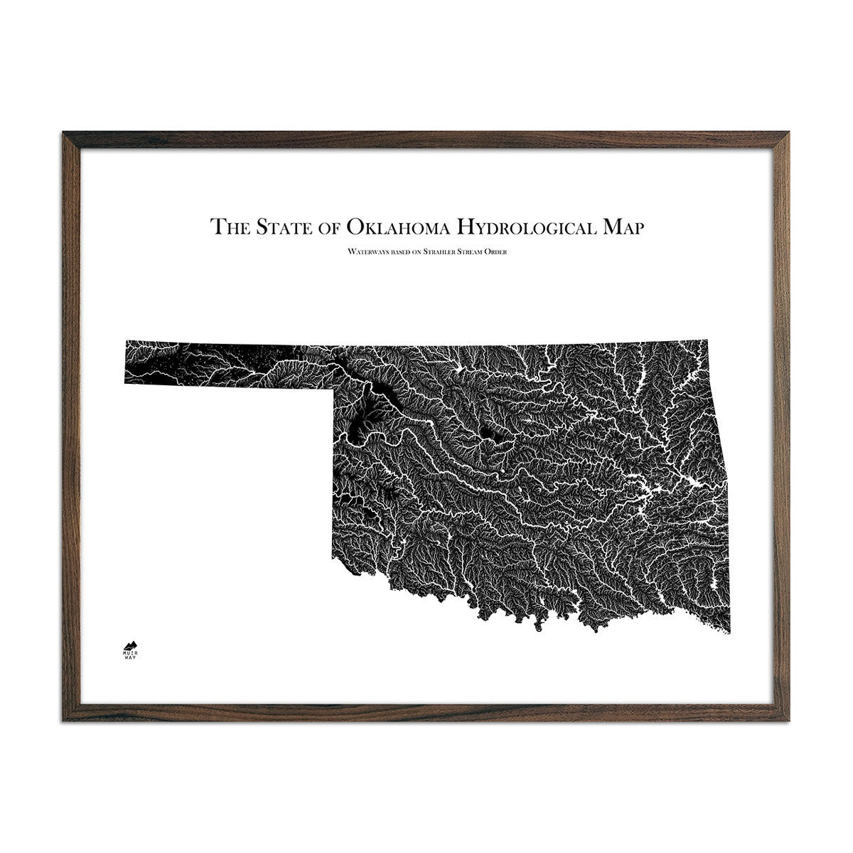 Oklahoma Hydrological Map - Muir Way - Hydrology