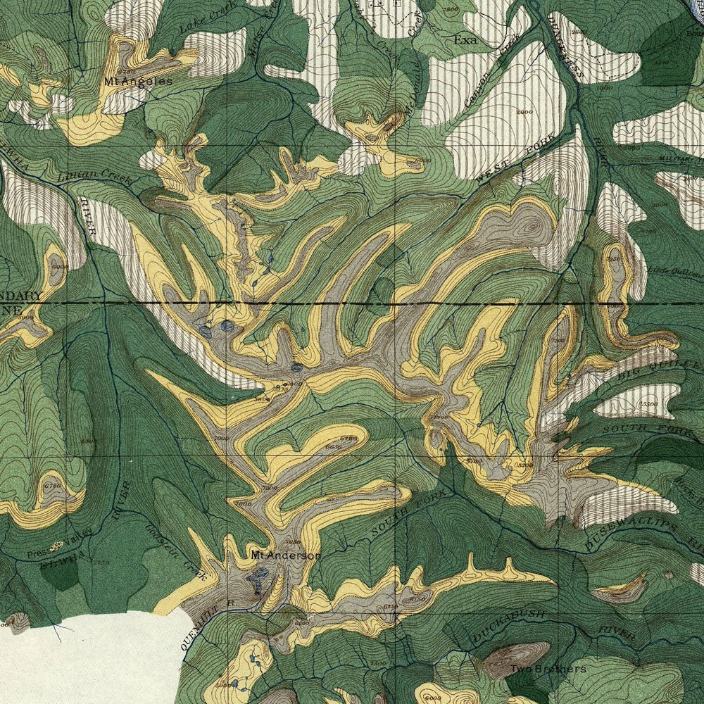 Olympic Forest Reserve Map 1899 - Muir Way - Vintage Map