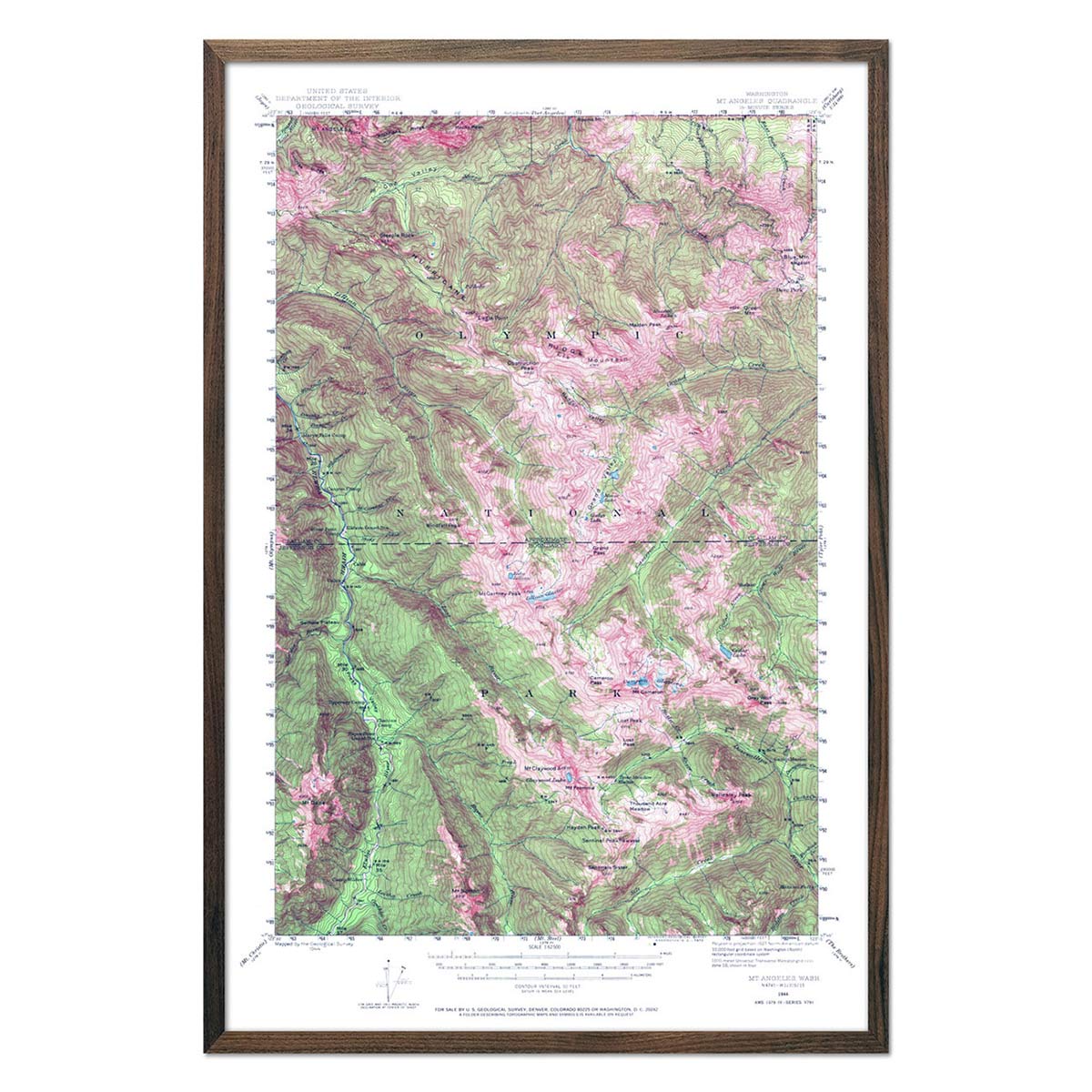 Olympic National Park 1944 USGS Map - Muir Way - Vintage Map