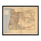 Oregon State 1876 Map - Muir Way - Vintage Map