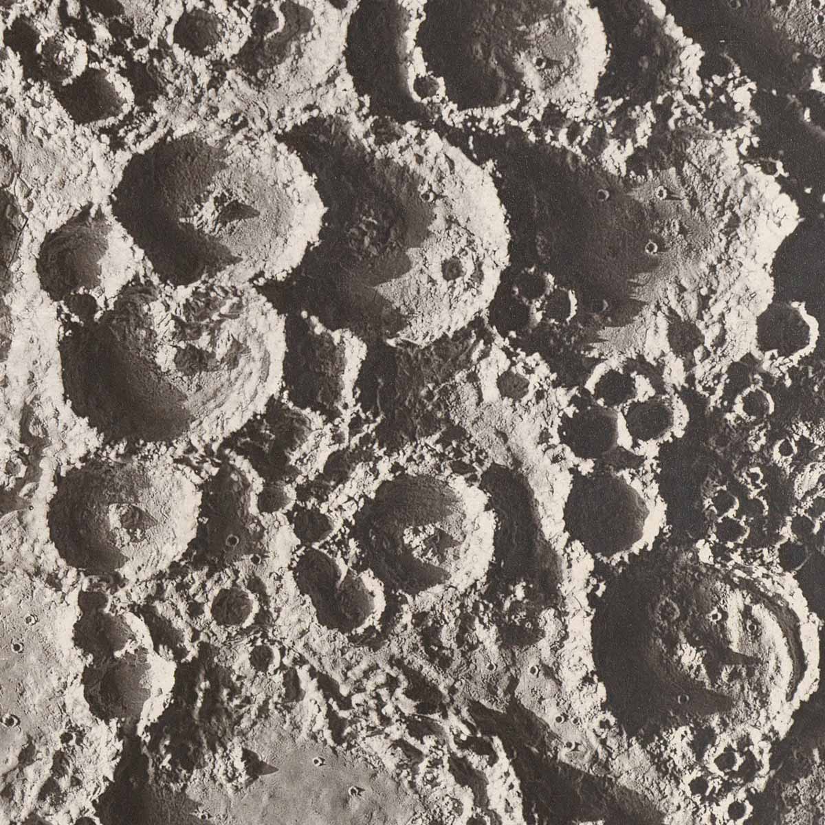 1874 Overlapping Moon Craters Print - Muir Way - Astronomy