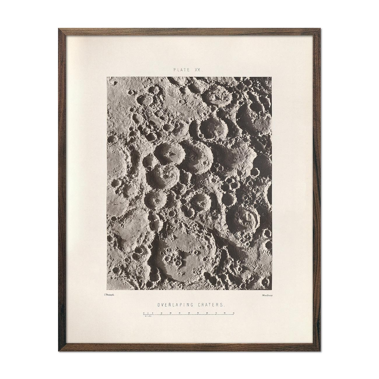 1874 Overlapping Moon Craters Print - Muir Way - Astronomy