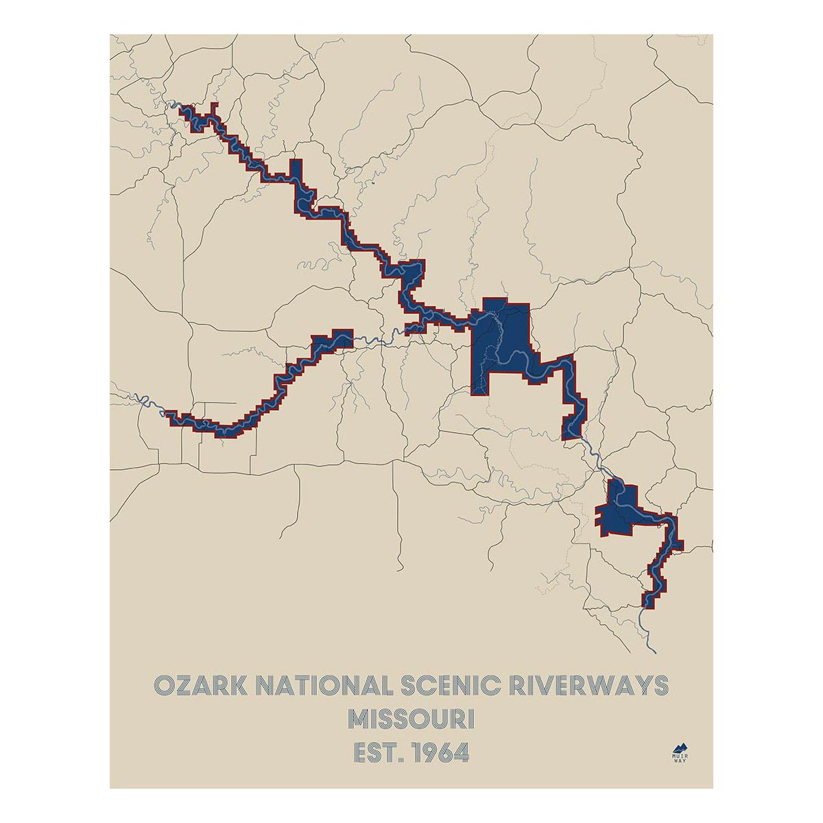 Ozark National Scenic Riverways Map - Muir Way - National Park