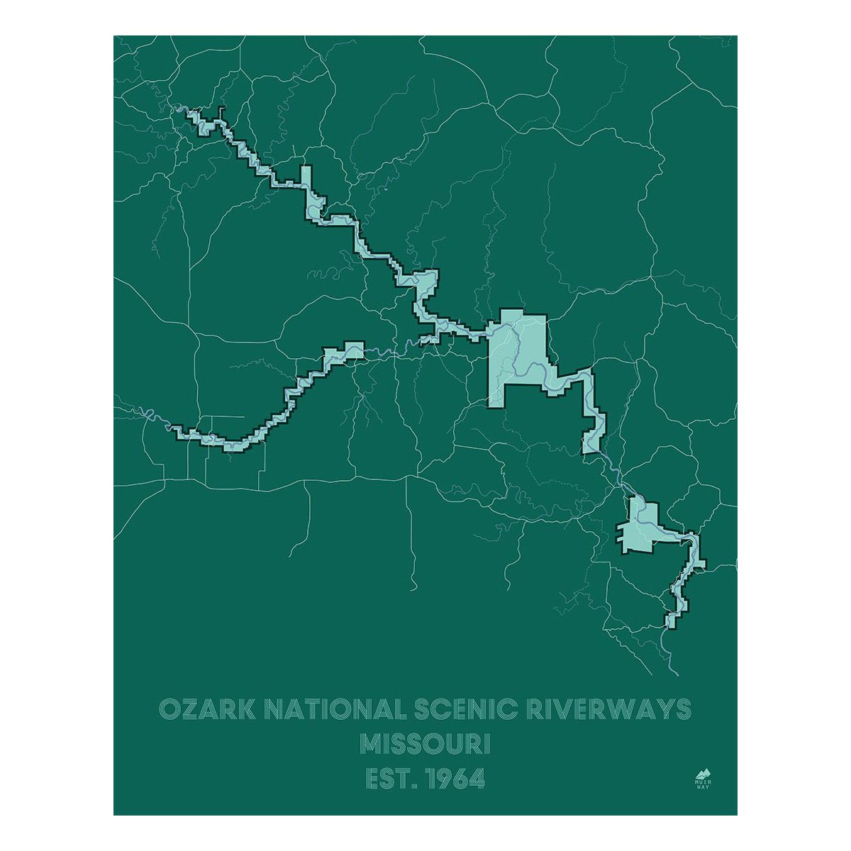 Ozark National Scenic Riverways Map - Muir Way - National Park