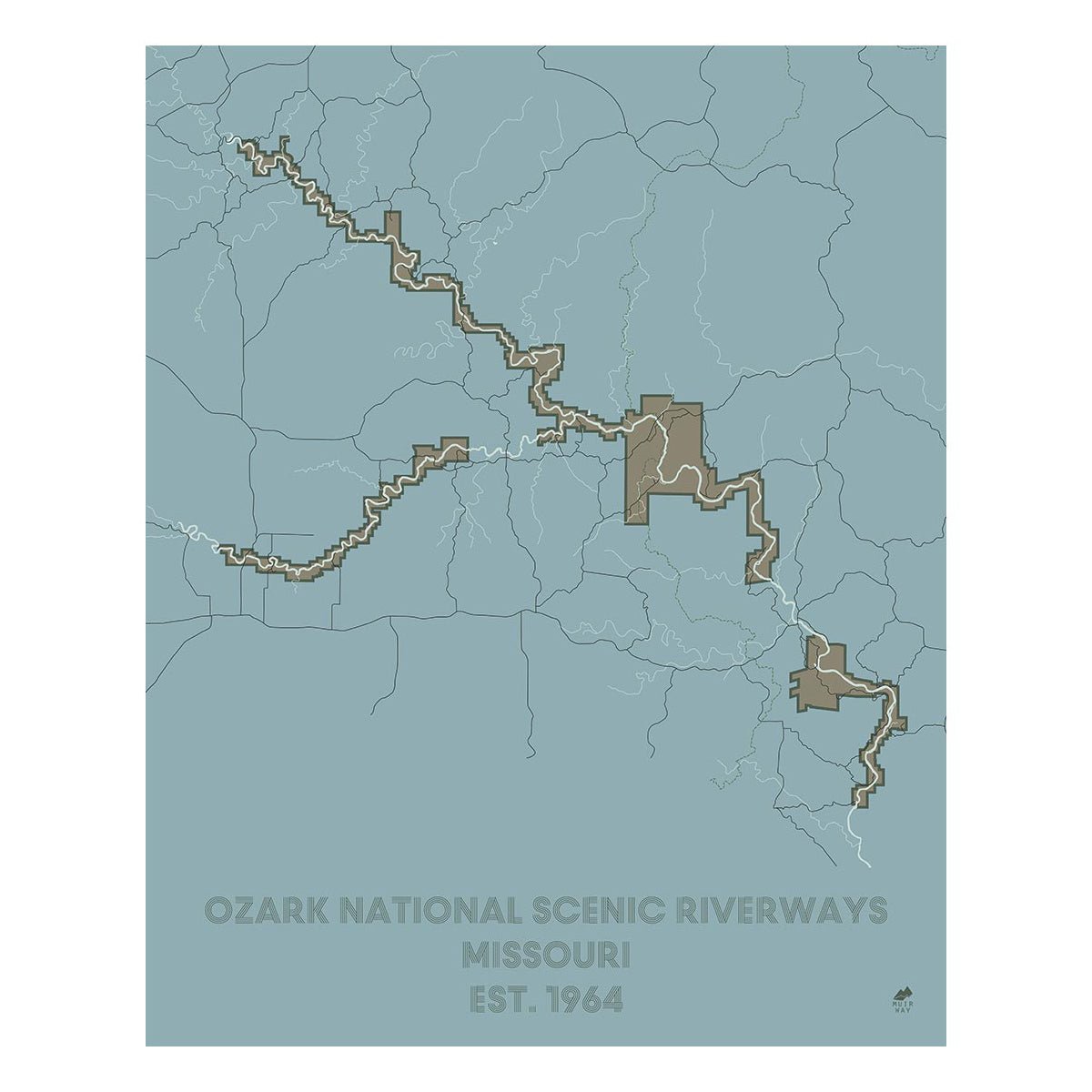 Ozark National Scenic Riverways Map - Muir Way - National Park