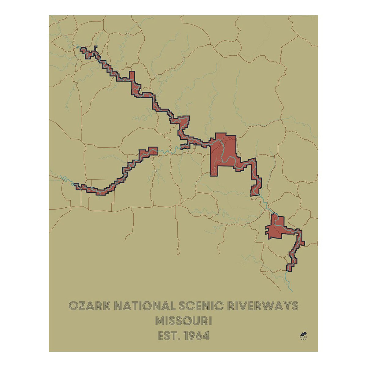 Ozark National Scenic Riverways Map - Muir Way - National Park