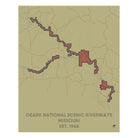Ozark National Scenic Riverways Map - Muir Way - National Park
