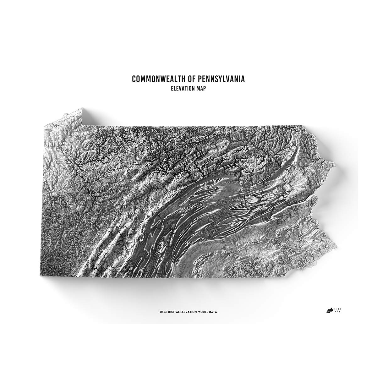Pennsylvania Elevation Map - Muir Way - Elevation
