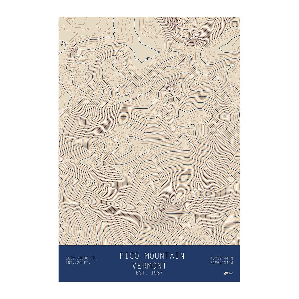 Pico Mountain, Vermont - Muir Way - TOPO Series