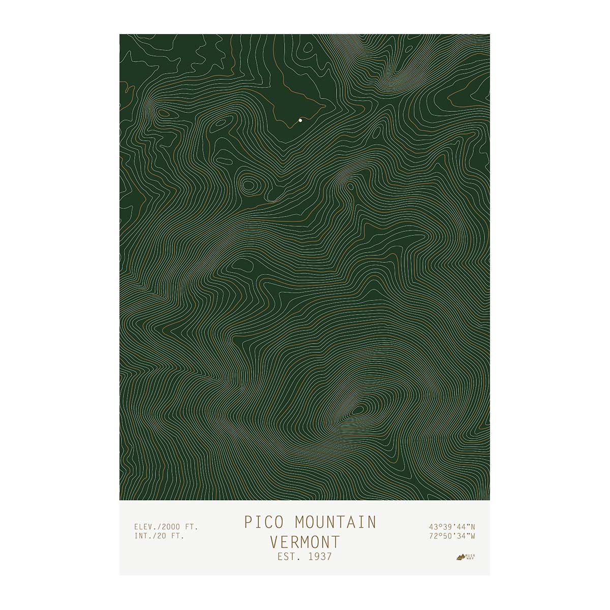 Pico Mountain, Vermont - Muir Way - TOPO Series