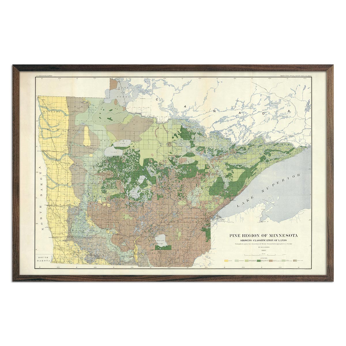 Pine Region of Minnesota 1899 Map - Muir Way - Vintage Map