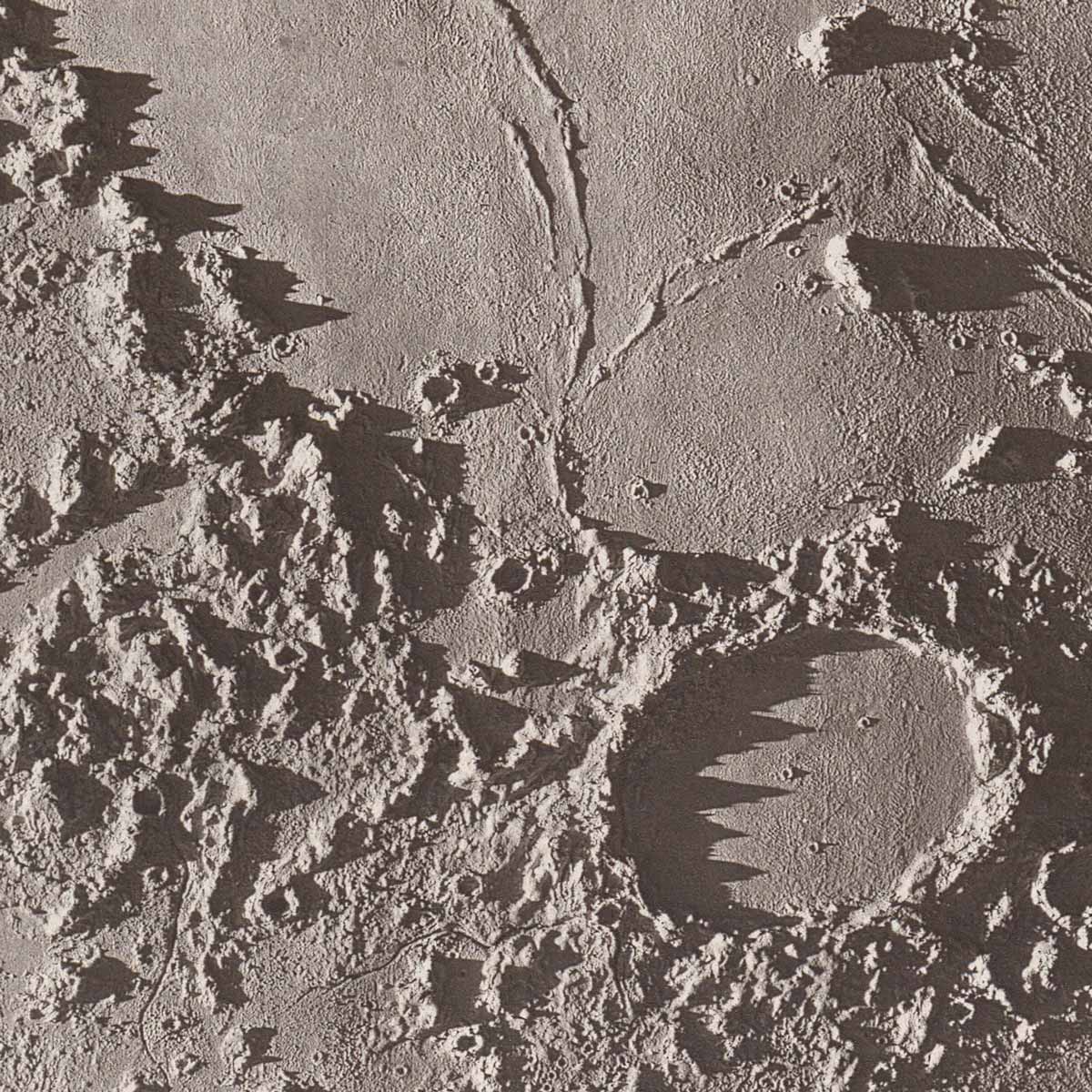 1874 Plato Crater Print - Muir Way - Astronomy