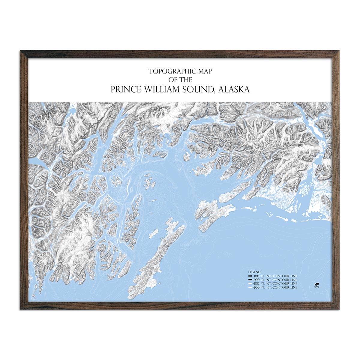 Prince William Sound, AK Map - Muir Way - Range Series
