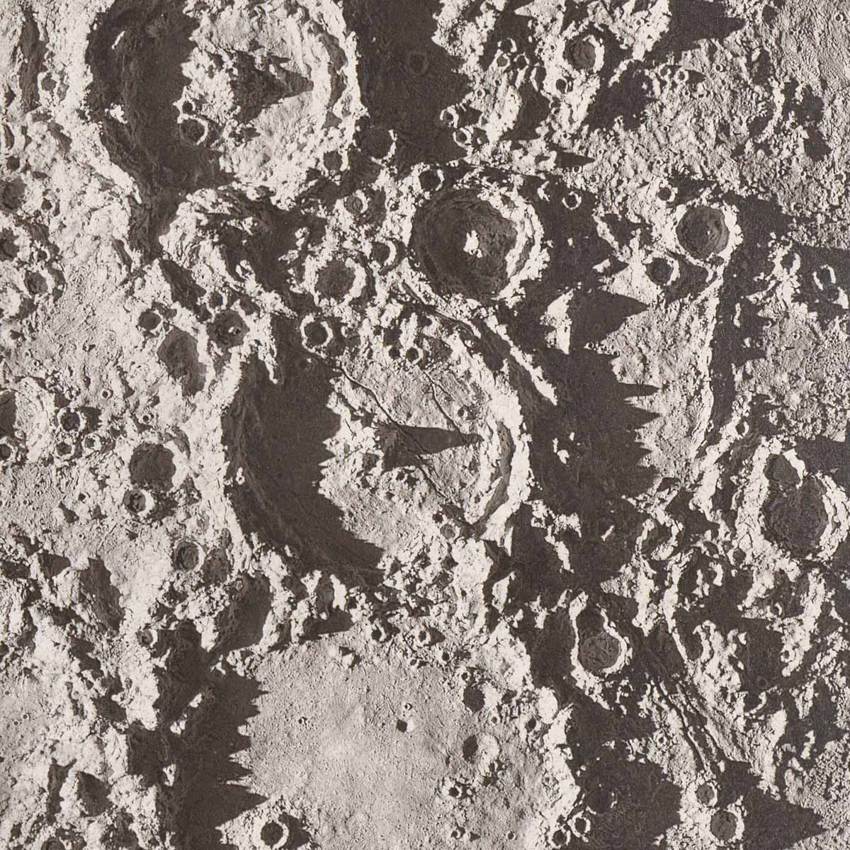 1874 Ptolemy, Alphons, and Arzachael Lunar Craters Print - Muir Way - Astronomy