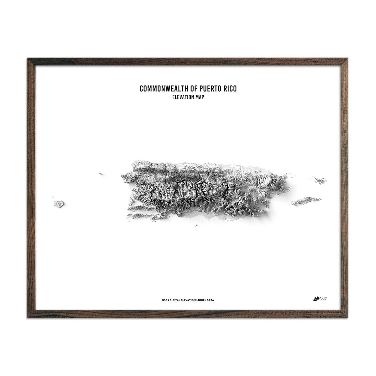 Puerto Rico Elevation Map - Muir Way - Elevation
