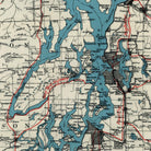 Puget Sound Map - Country Map 1919 - Muir Way - Vintage Map