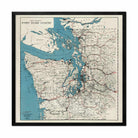 Puget Sound Map - Country Map 1919 - Muir Way - Vintage Map