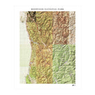 Redwood National Park Shaded Relief Map - Muir Way - Relief Series