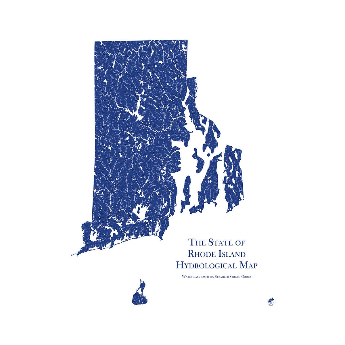 Rhode Island Hydrological Map - Muir Way - Hydrology