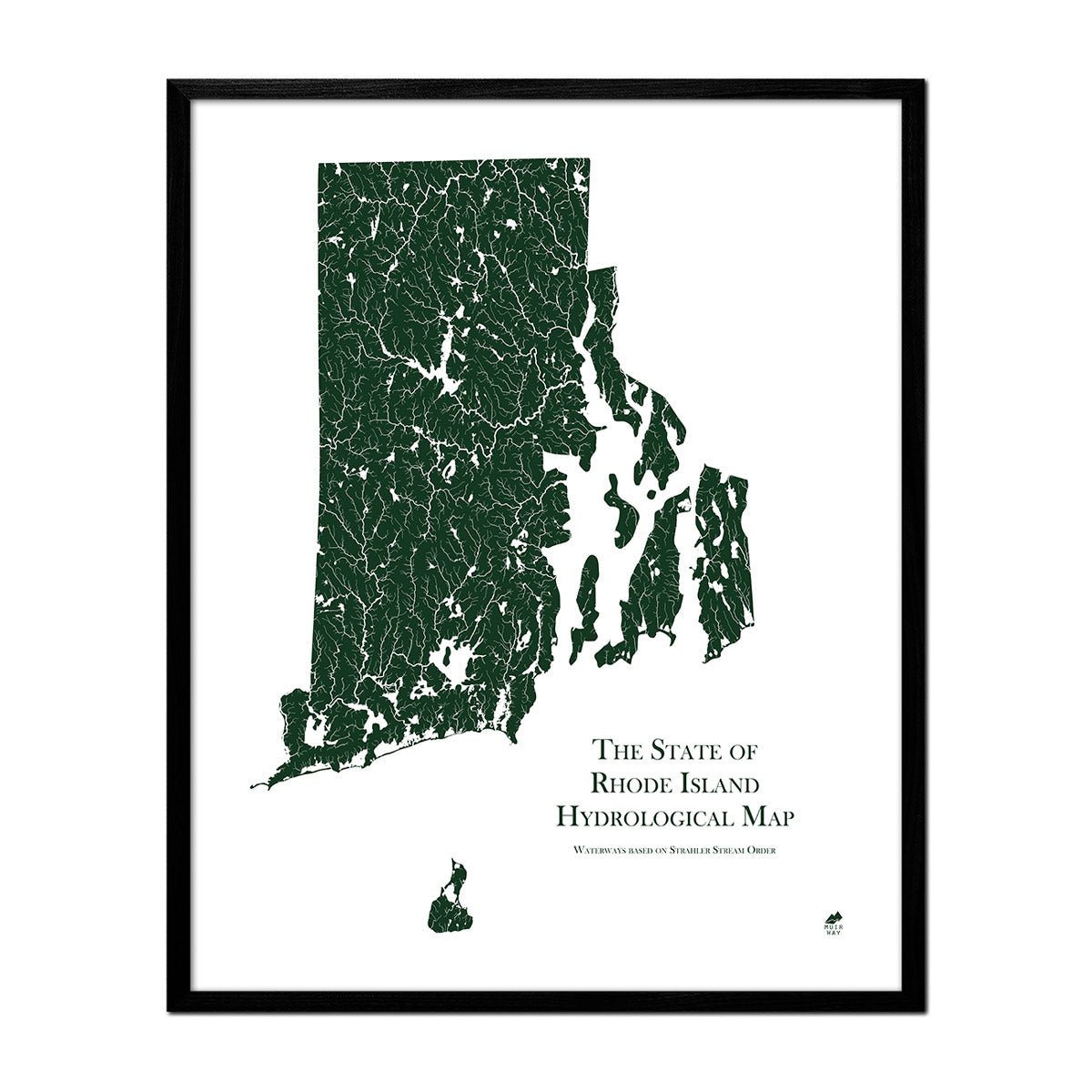 Rhode Island Hydrological Map - Muir Way - Hydrology