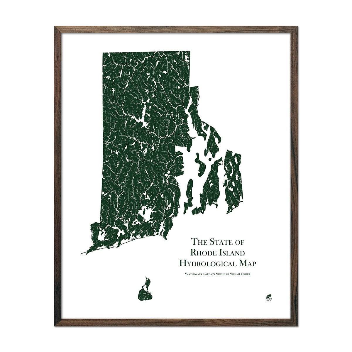 Rhode Island Hydrological Map - Muir Way - Hydrology