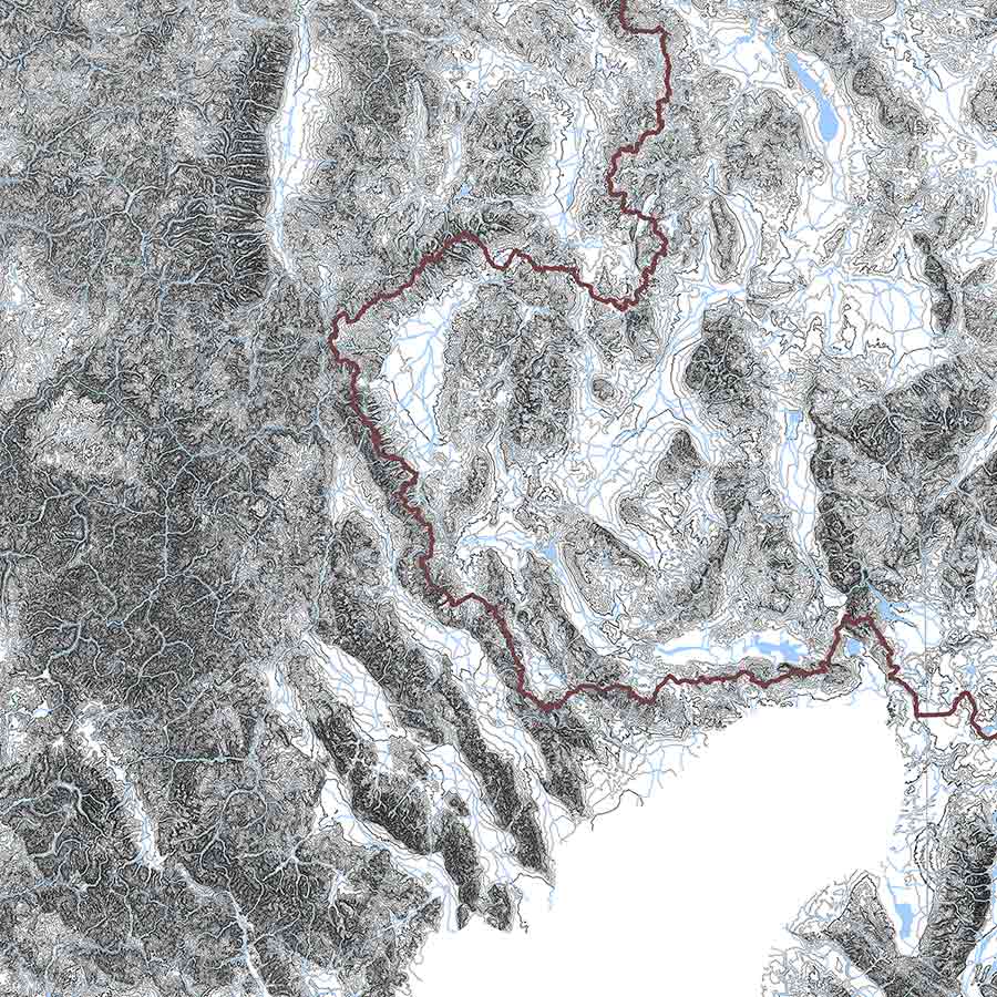 Rocky Mountains Map - Muir Way - Range Series
