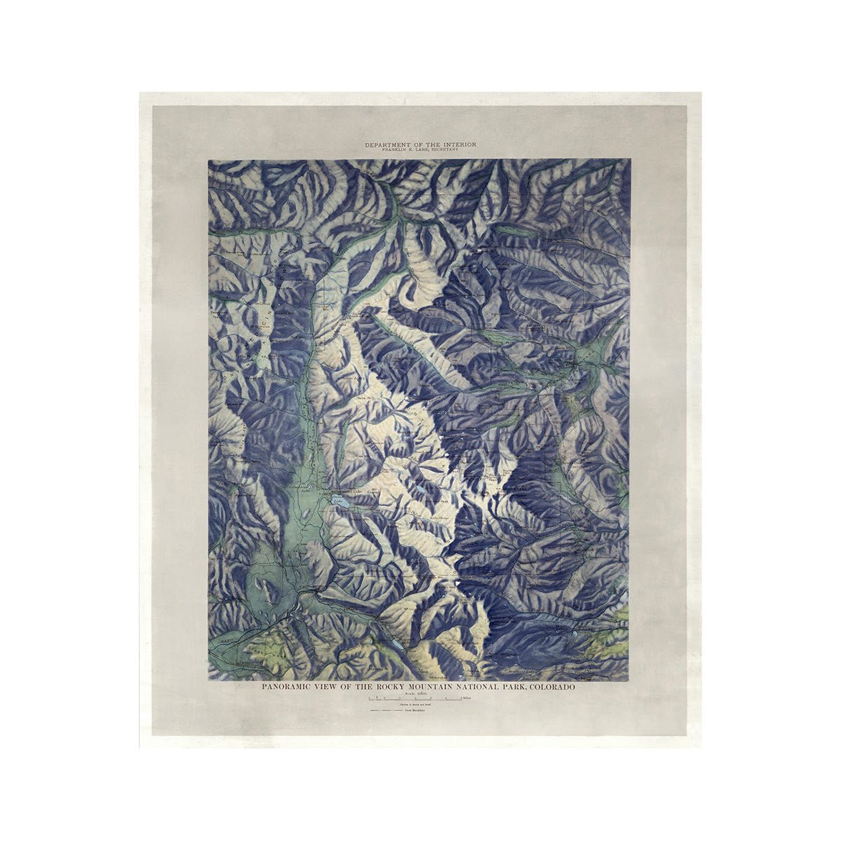 Rocky Mountain National Park Map 1914 - Muir Way - Vintage Map