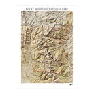 Rocky Mountain Shaded Relief Map - Muir Way - Relief Series