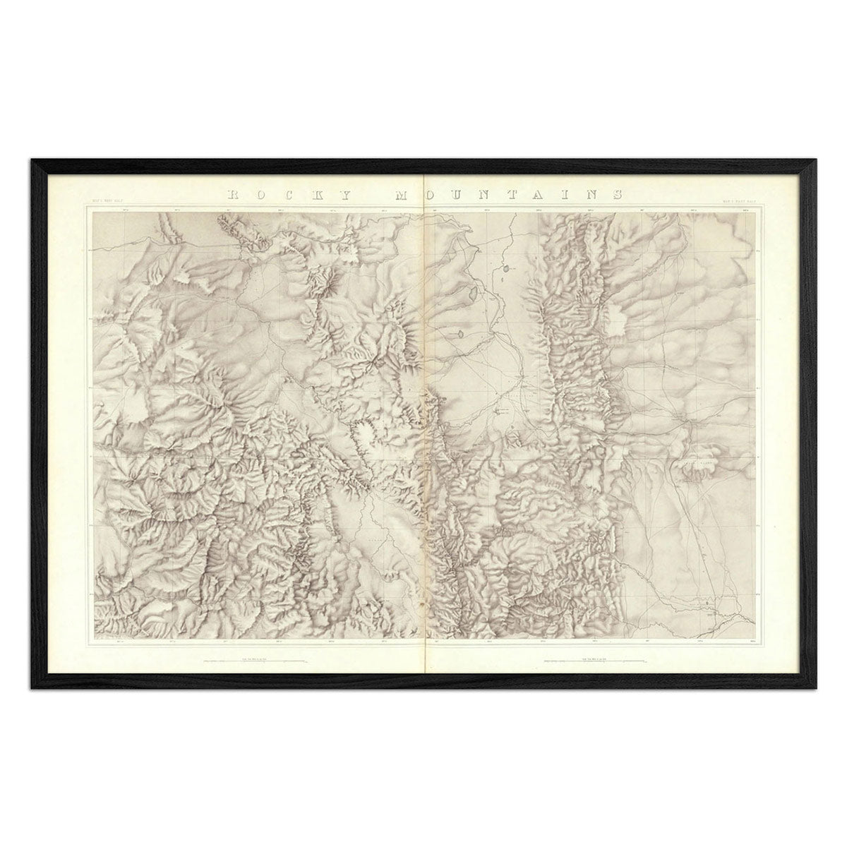 Rocky Mountains 1876 Topographic Map - Muir Way - Vintage Map