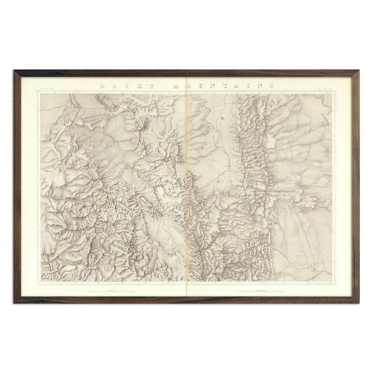 Rocky Mountains 1876 Topographic Map - Muir Way - Vintage Map
