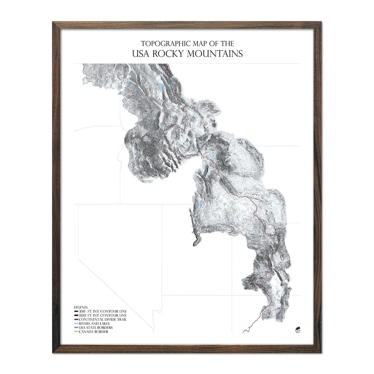 Rocky Mountains Map - Muir Way - Range Series