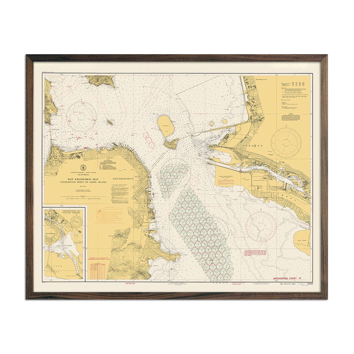 San Francisco Bay Navigational Chart 1941 - Muir Way - Vintage Map