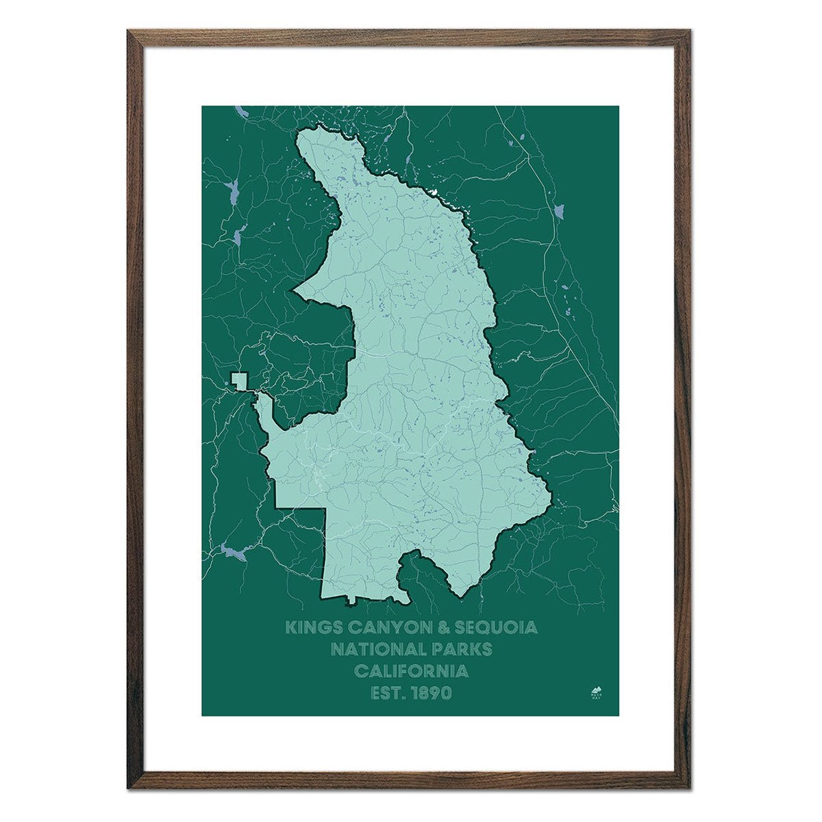 Kings Canyon and Sequoia National Parks Map - Muir Way - National Park