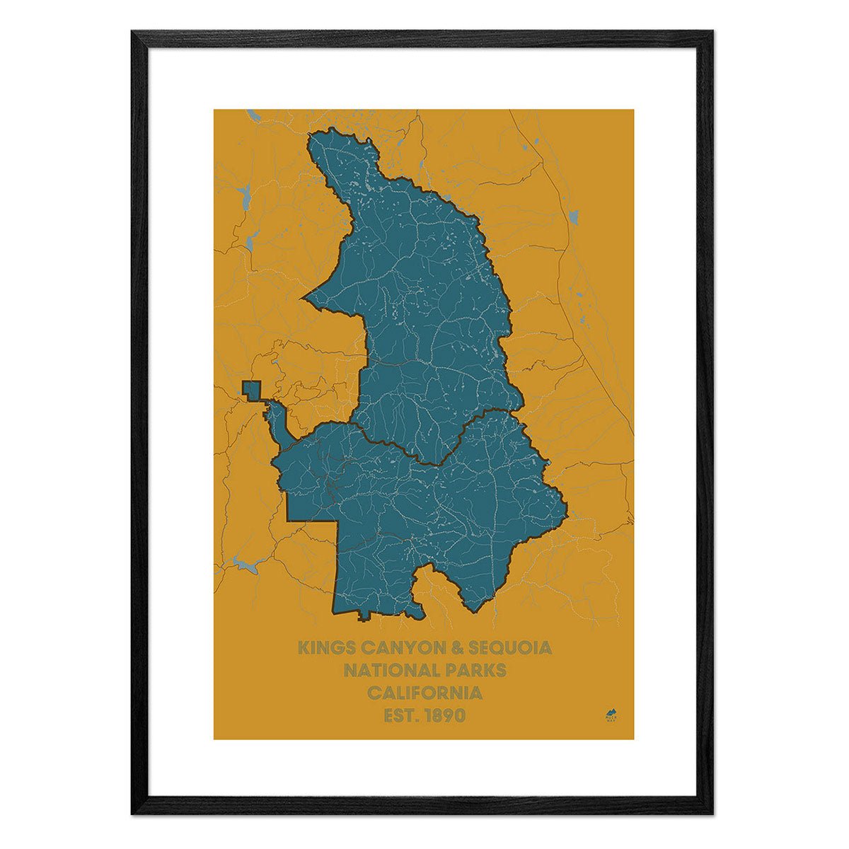 Kings Canyon and Sequoia National Parks Map - Muir Way - National Park