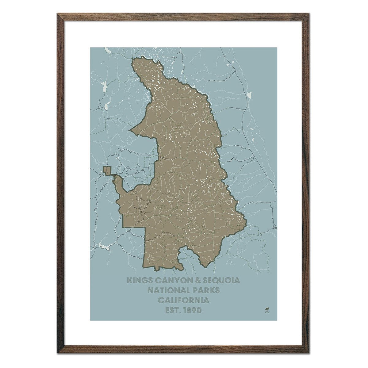 Kings Canyon and Sequoia National Parks Map - Muir Way - National Park