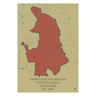 Kings Canyon and Sequoia National Parks Map - Muir Way - National Park