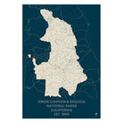 Kings Canyon and Sequoia National Parks Map - Muir Way - National Park